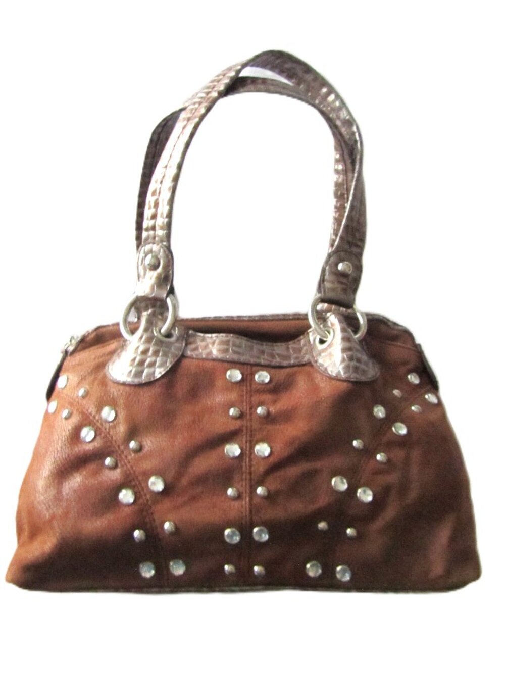 Kathy Van Zeeland BrownStudded Suede Hobo Purse